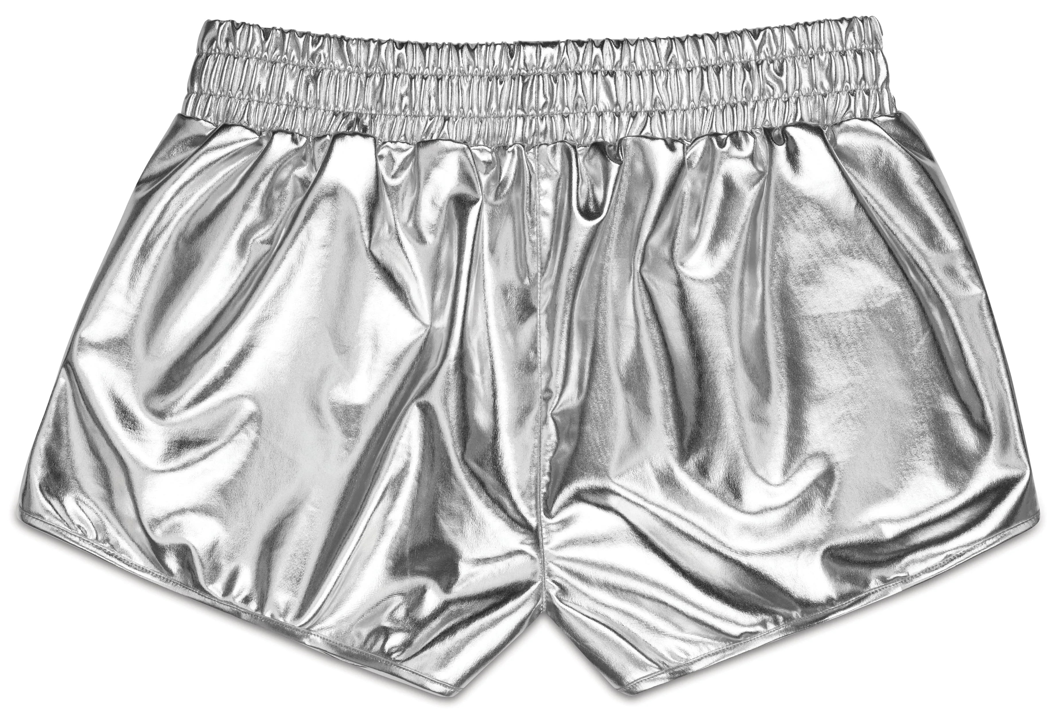 Iscream Metallic Plush Shorts - Silver