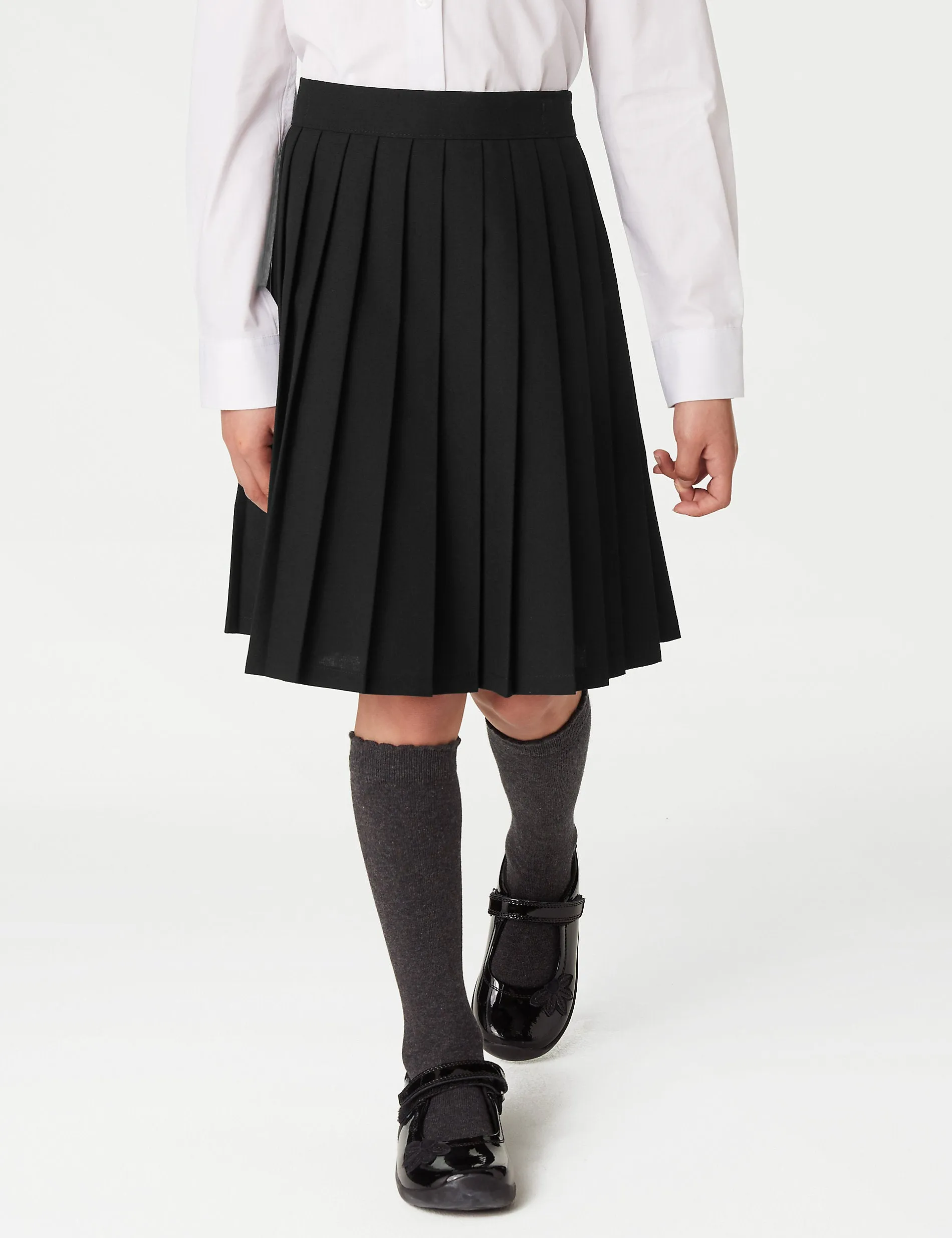 Lightweight Pull-On School Skirt for girls (2-16 years) Marks & Spencer, black