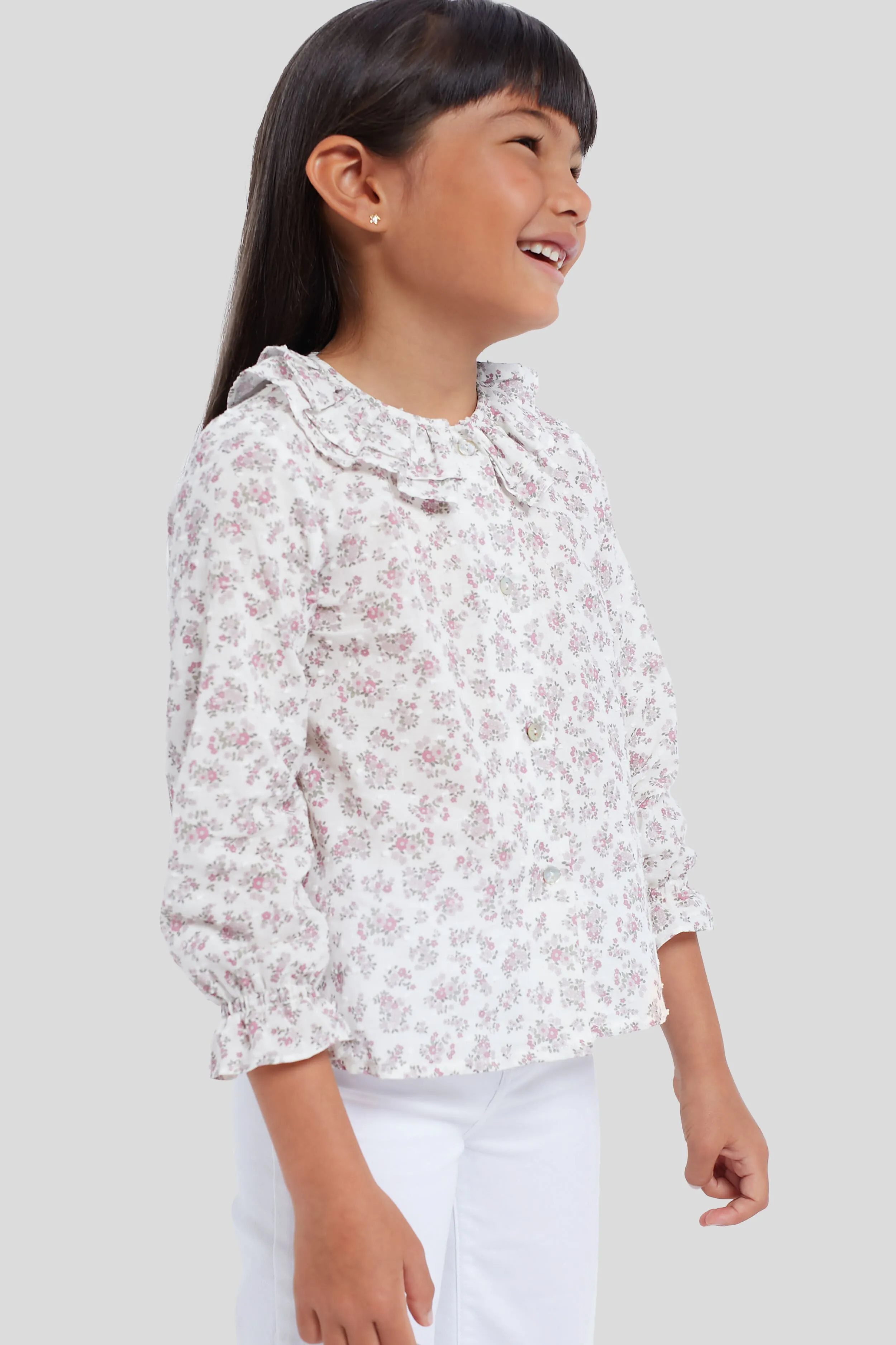 Lila Long Sleeve Girl's Shirt