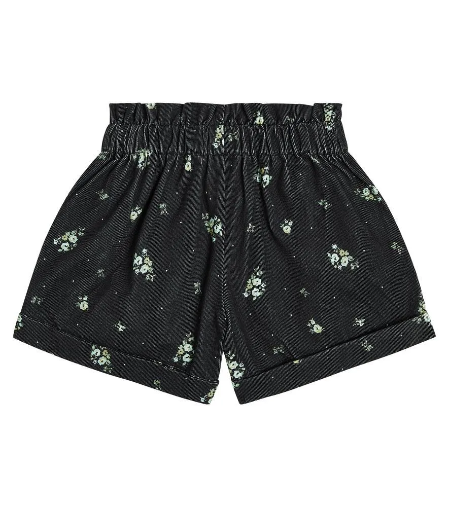 Lulu floral corduroy shorts C'era una volta, black