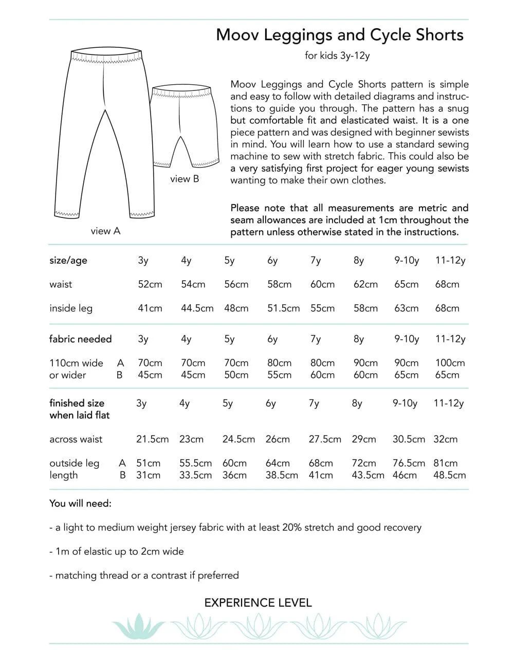 Moov Leggings & Shorts Children's Sewing Pattern by Dhurata Davies