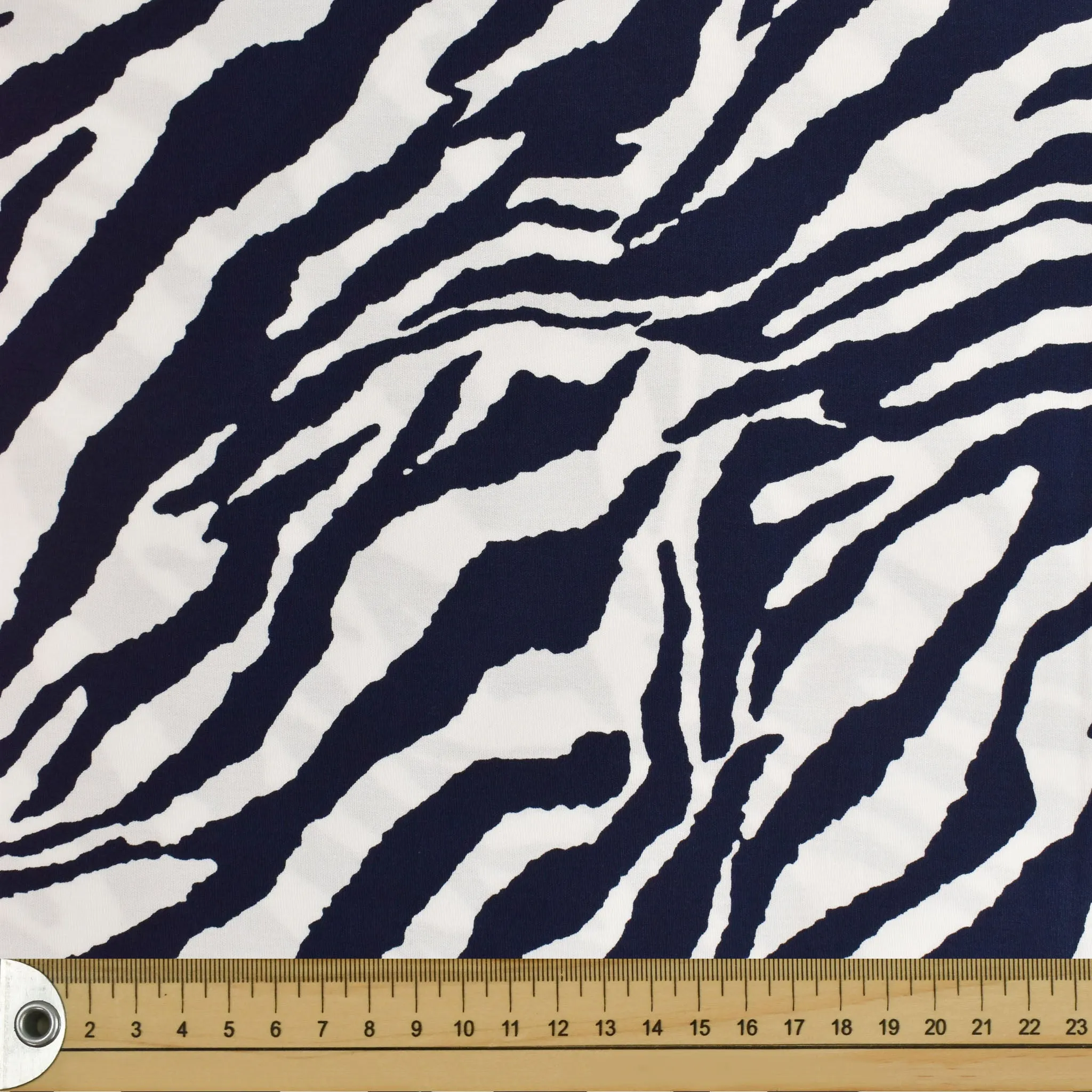 Navy & White Zebra Cotton Print