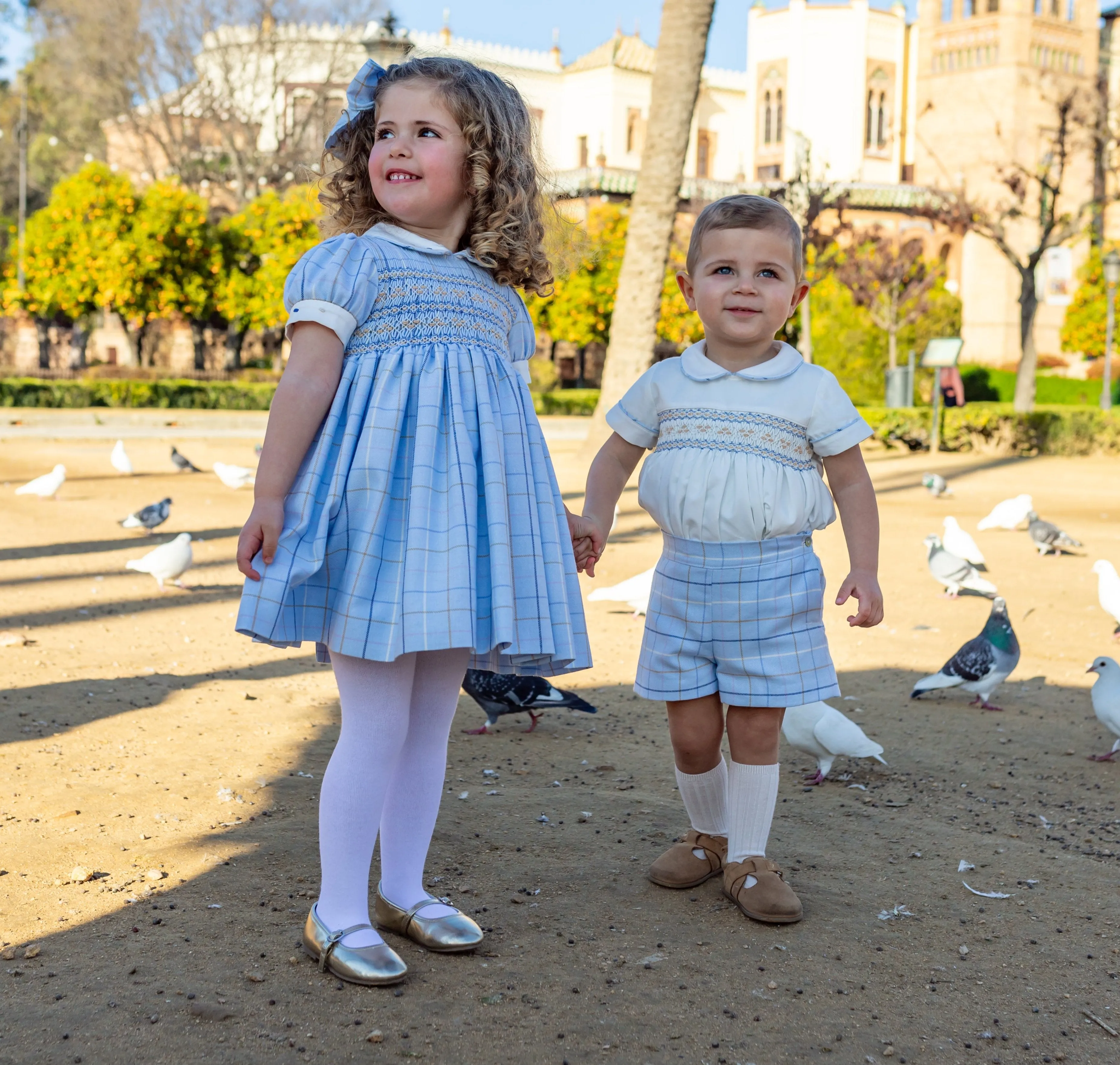 Naxos AW24 - Baby Boys Blue Smocked Outfit Set 7412