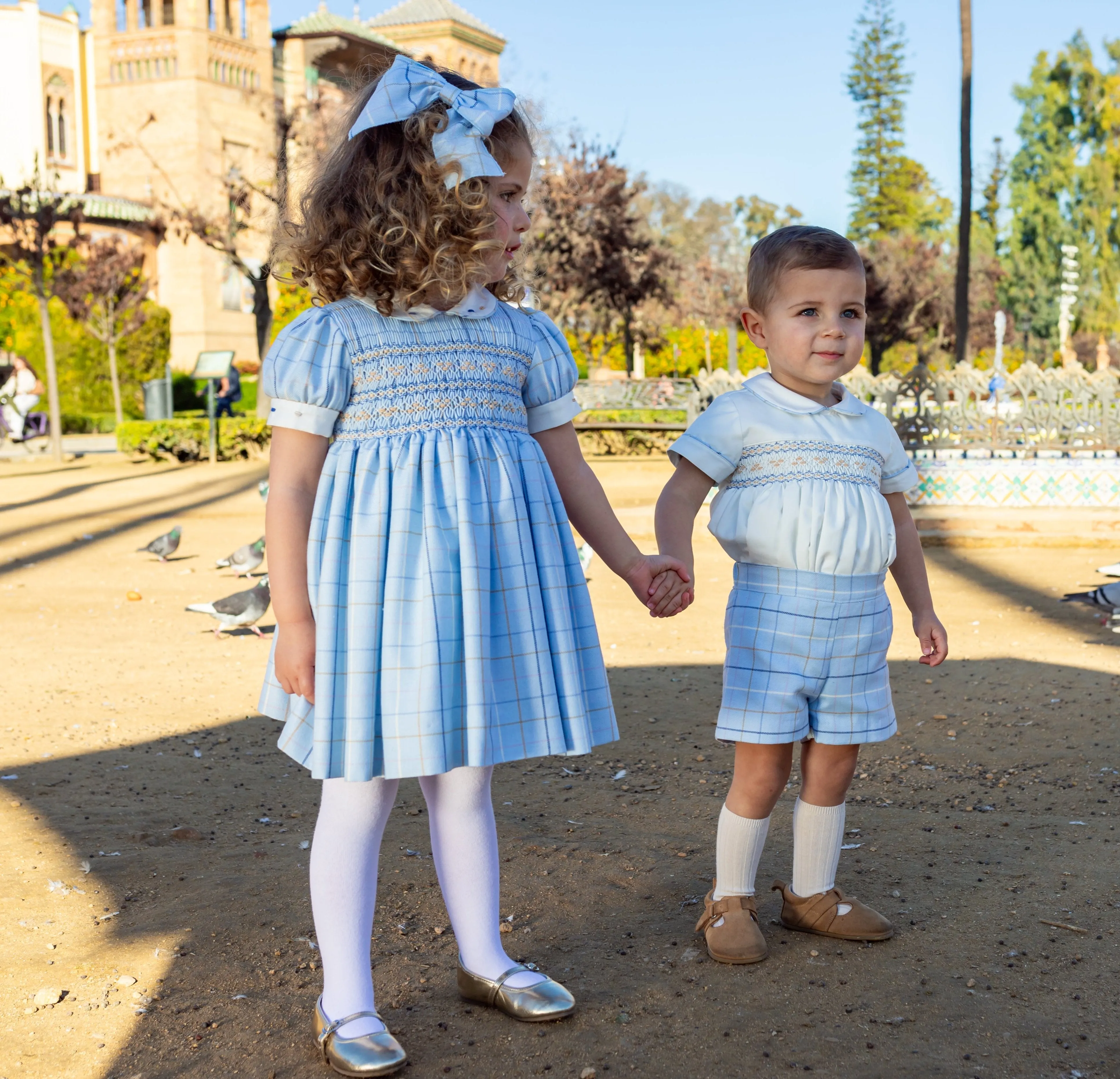 Naxos AW24 - Baby Boys Blue Smocked Outfit Set 7412