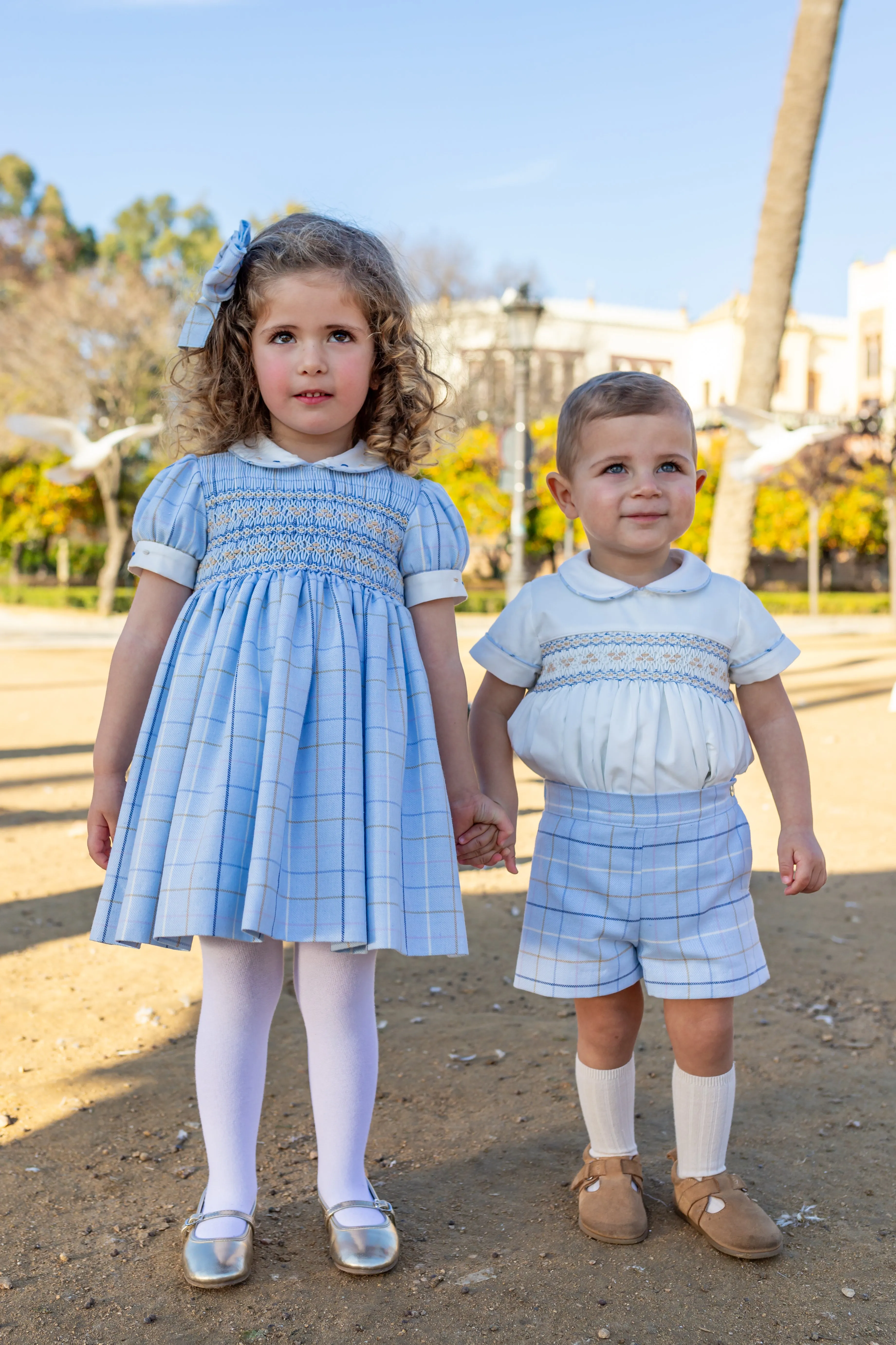 Naxos AW24 - Baby Boys Blue Smocked Outfit Set 7412