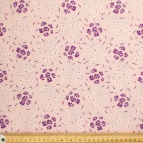 Old World Purple Collection #17 Purple & White Floral on Pink Cotton Prints