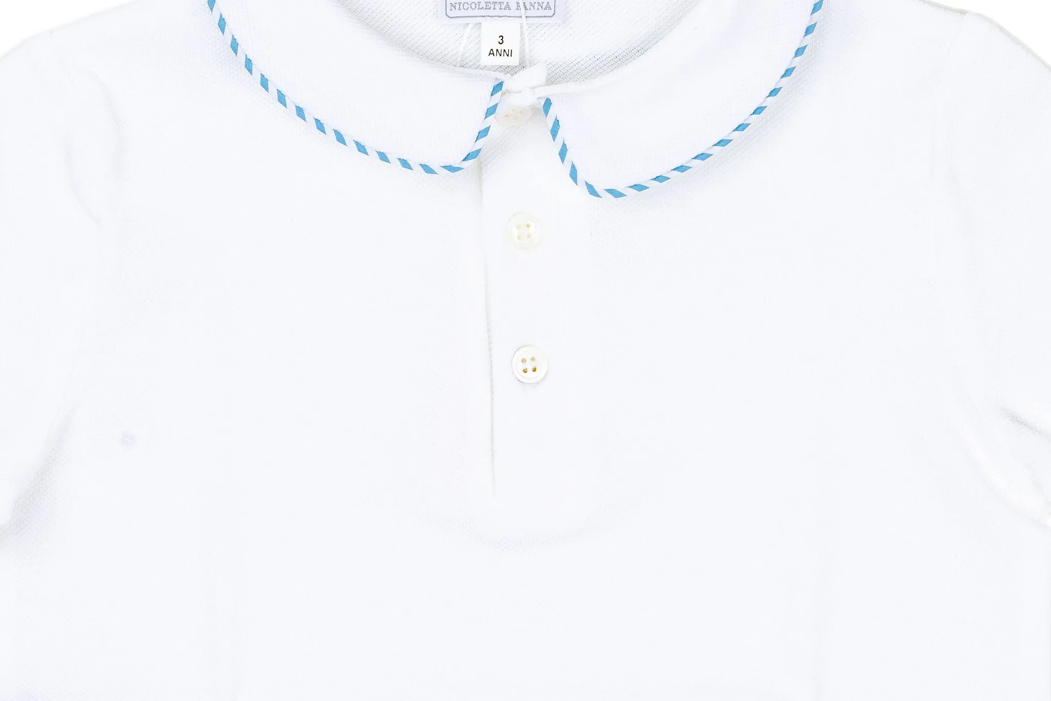 Orso Cotton Polo Shirt with Blue Trim