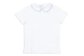 Orso Cotton Polo Shirt with Blue Trim