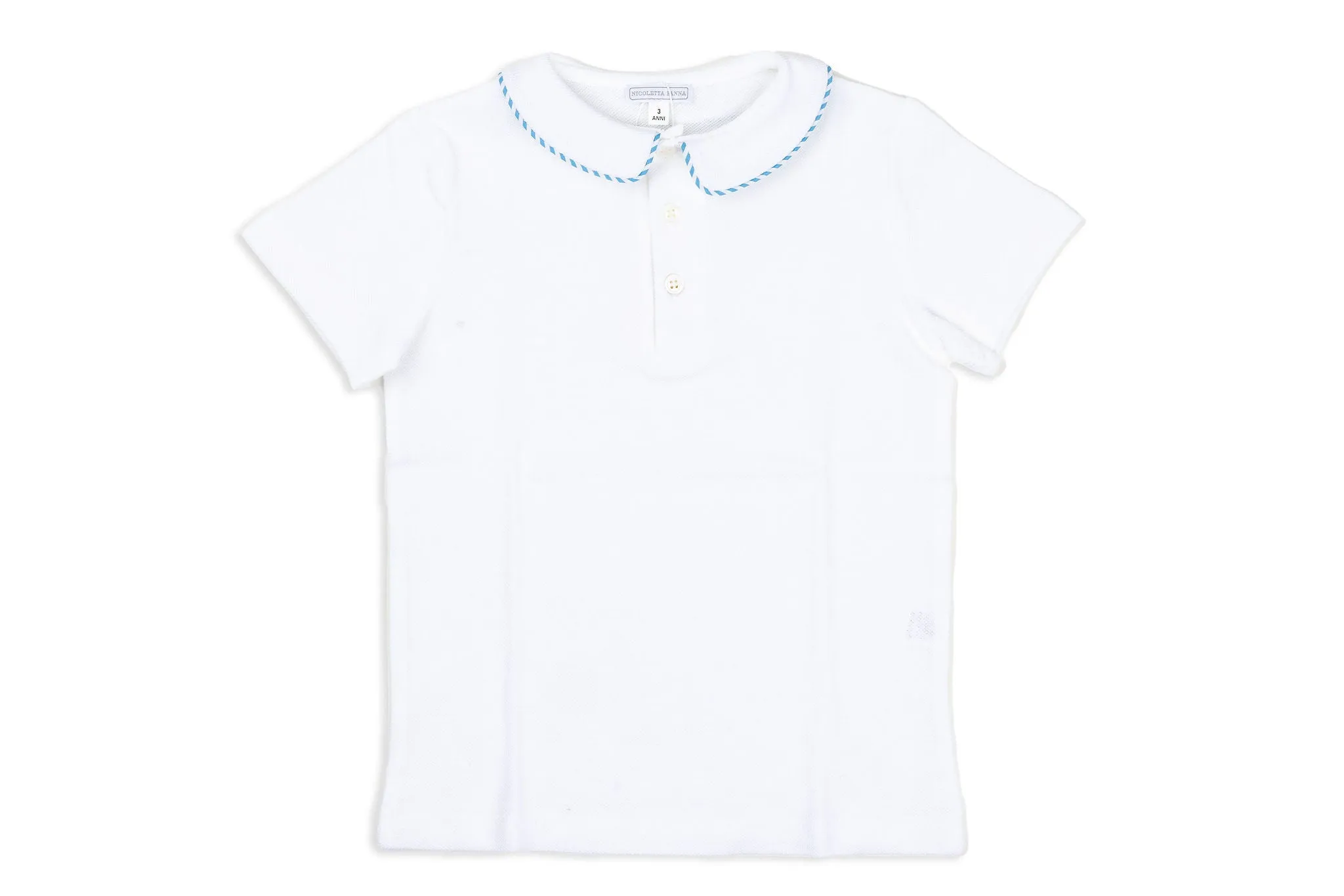 Orso Cotton Polo Shirt with Blue Trim