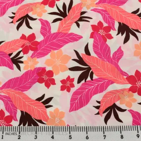 Pink Hawaiian Floral Cotton Print