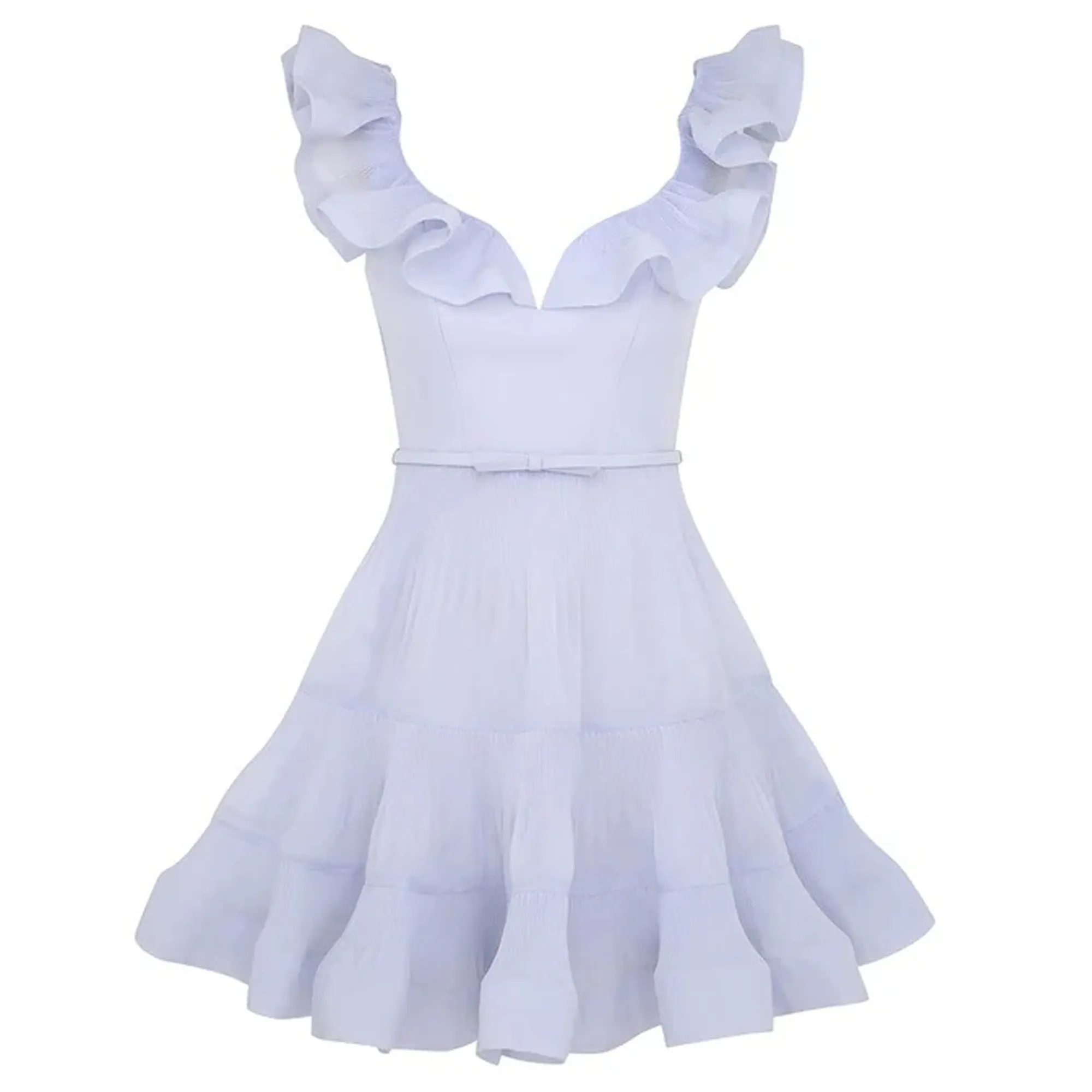 Pleated Frill Mini Dress