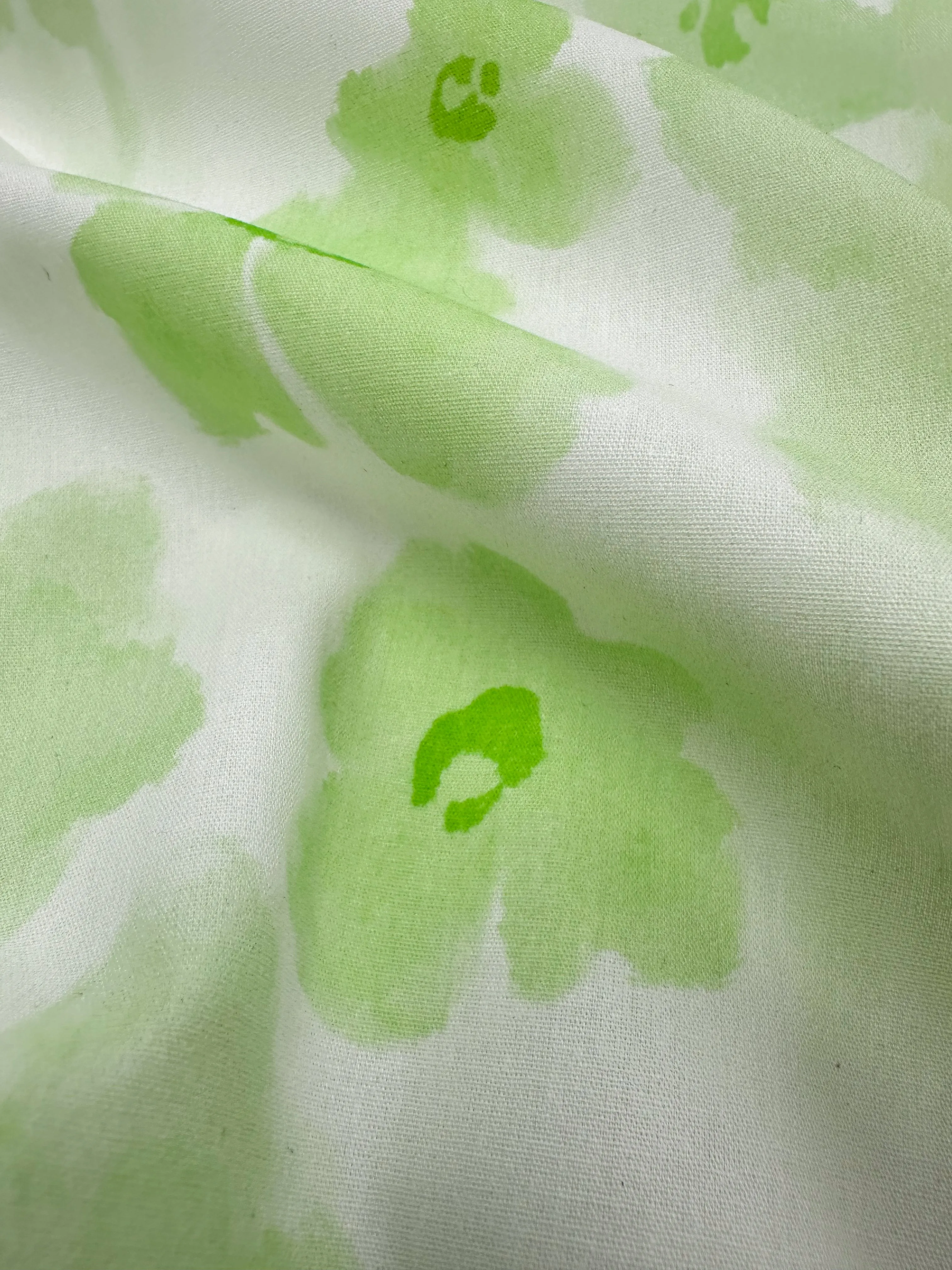 Printed Cotton - Lime Bloom - 150cm