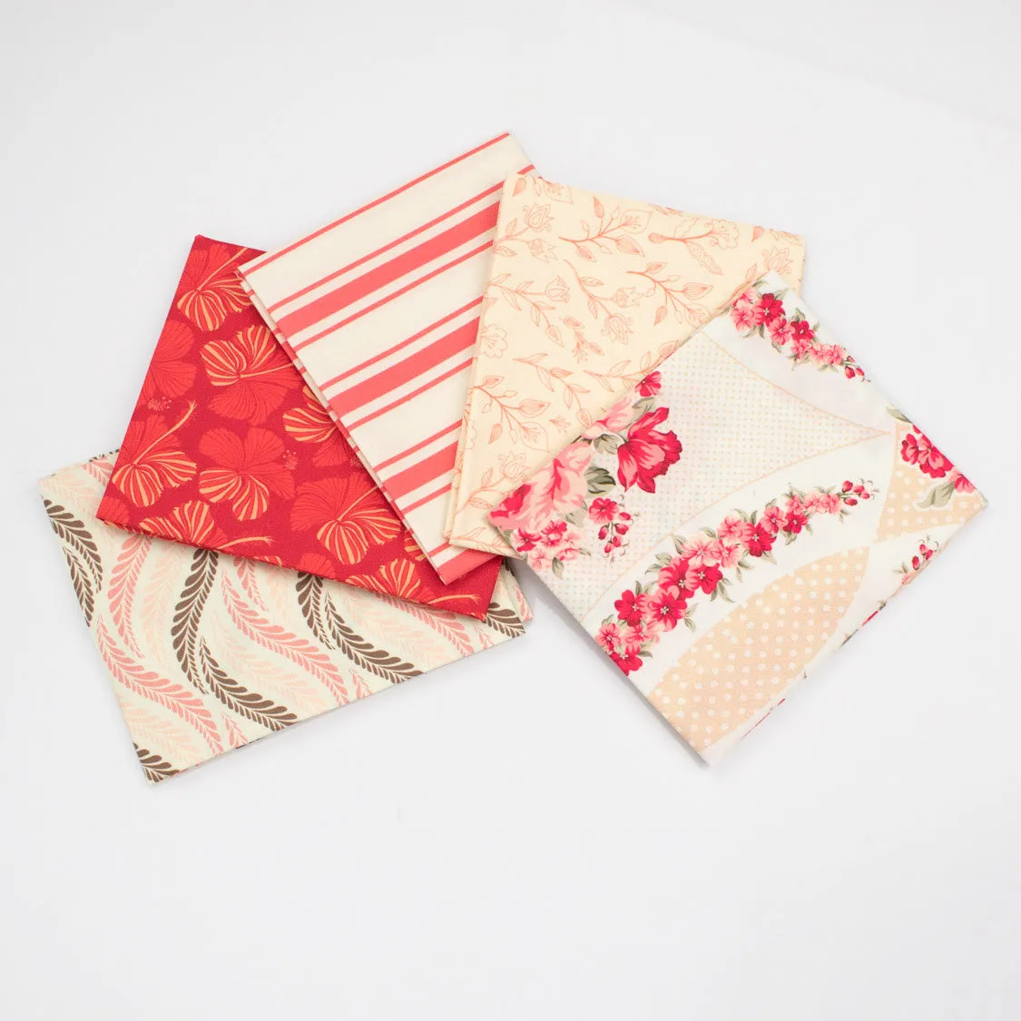 Printed Fat Quarter Bundles Red Series-Flower 04