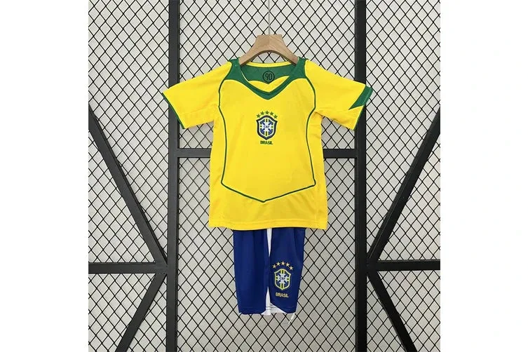 Retro Brazil children's football jersey | Ronaldinho And Ronaldo children's kit