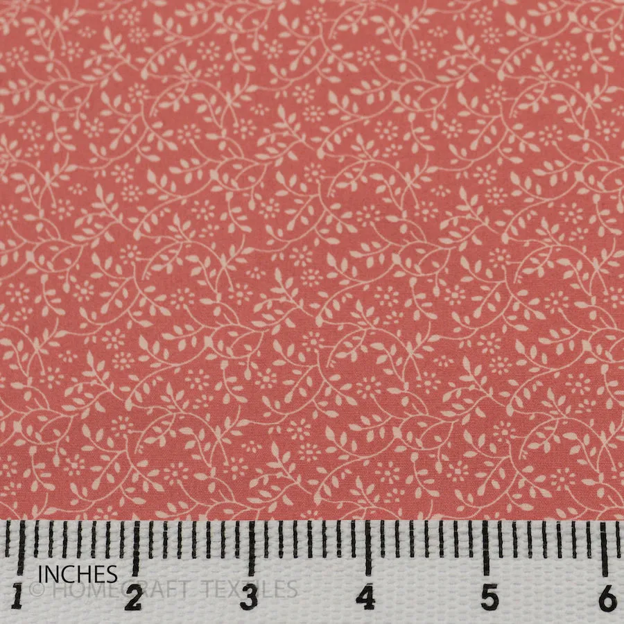 Salmon Vine Flutter Cotton Print