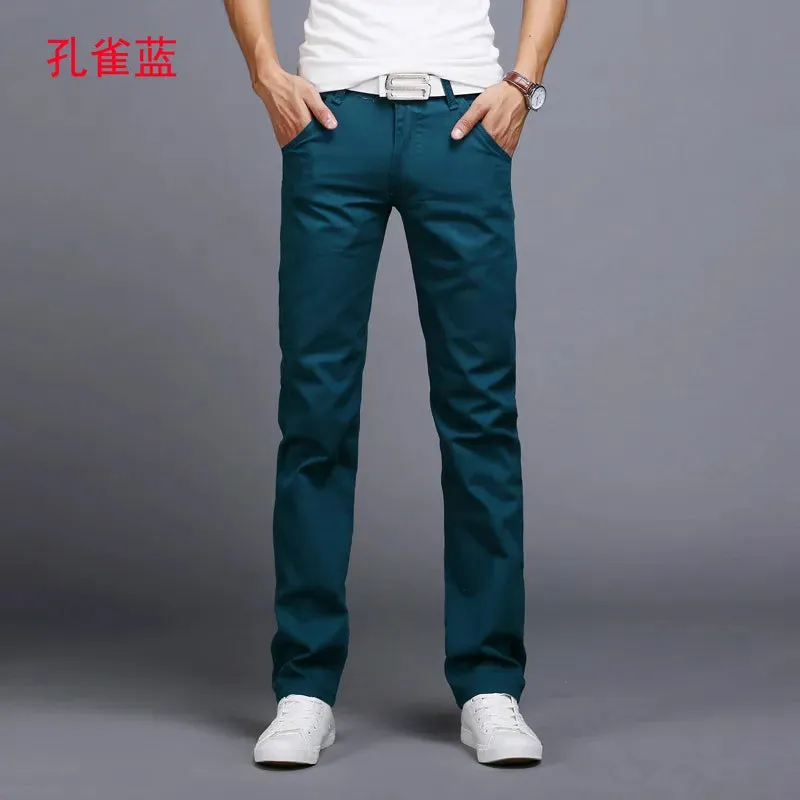 Spring Autumn Casual Pants Men Cotton Slim Fit Chinos Fashion Trousers Male Brand Clothing Plus Size 9 colour 919