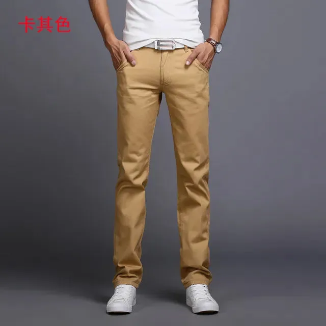 Spring Autumn Casual Pants Men Cotton Slim Fit Chinos Fashion Trousers Male Brand Clothing Plus Size 9 colour 919