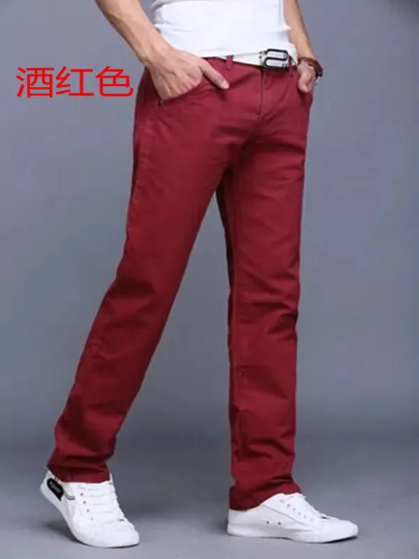 Spring Autumn Casual Pants Men Cotton Slim Fit Chinos Fashion Trousers Male Brand Clothing Plus Size 9 colour 919