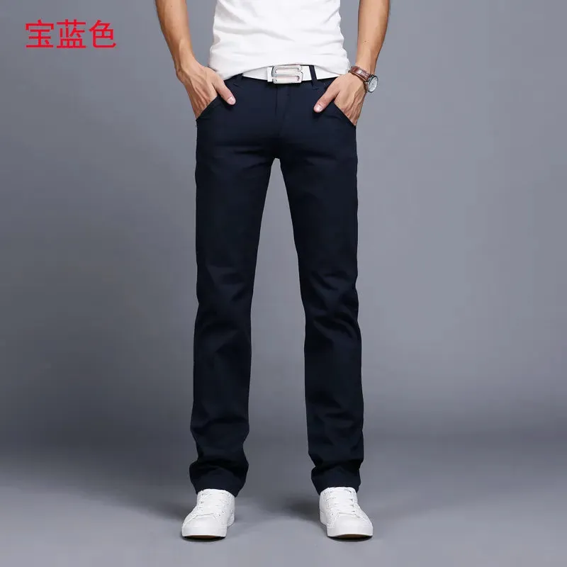 Spring Autumn Casual Pants Men Cotton Slim Fit Chinos Fashion Trousers Male Brand Clothing Plus Size 9 colour 919