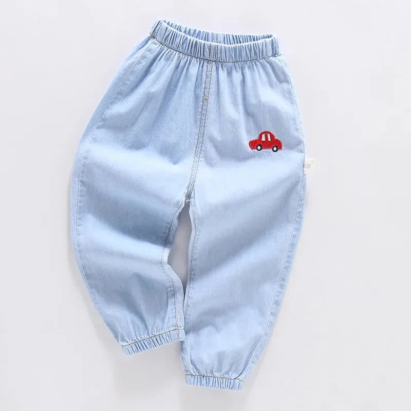 Summer kids girls boys baby clothes outer wear thin loose denim trousers for toddler girls children's clothing jeans pants