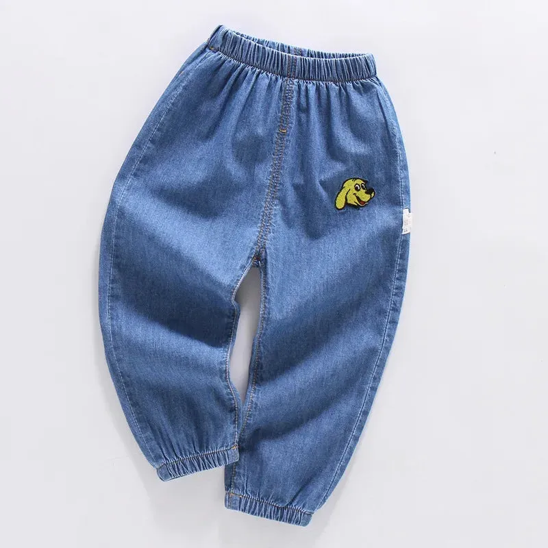 Summer kids girls boys baby clothes outer wear thin loose denim trousers for toddler girls children's clothing jeans pants