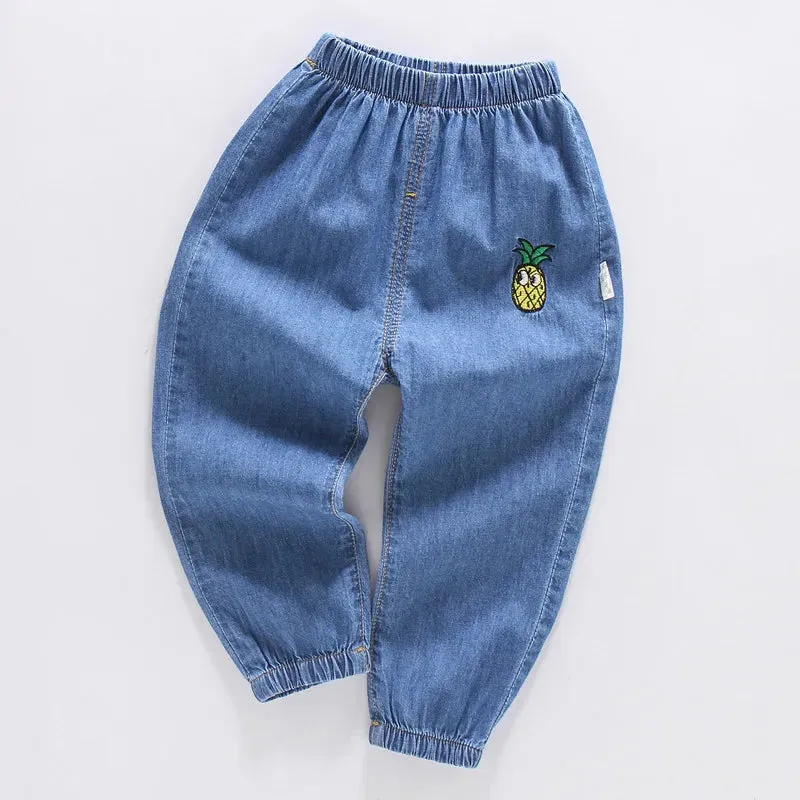 Summer kids girls boys baby clothes outer wear thin loose denim trousers for toddler girls children's clothing jeans pants