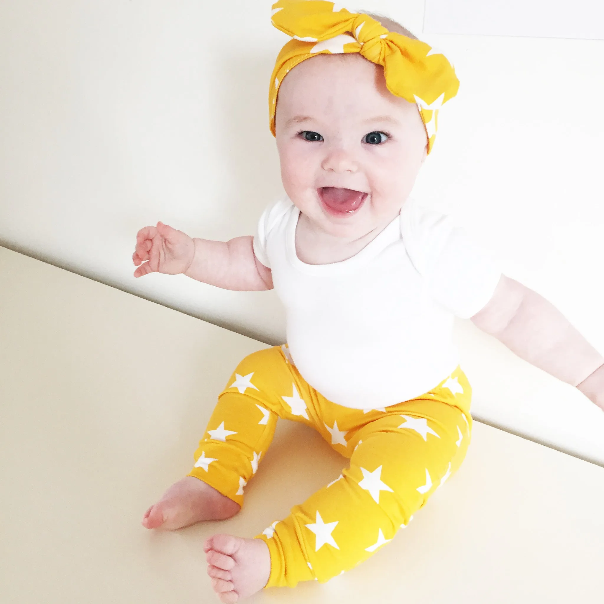 Yellow Star Print Leggings